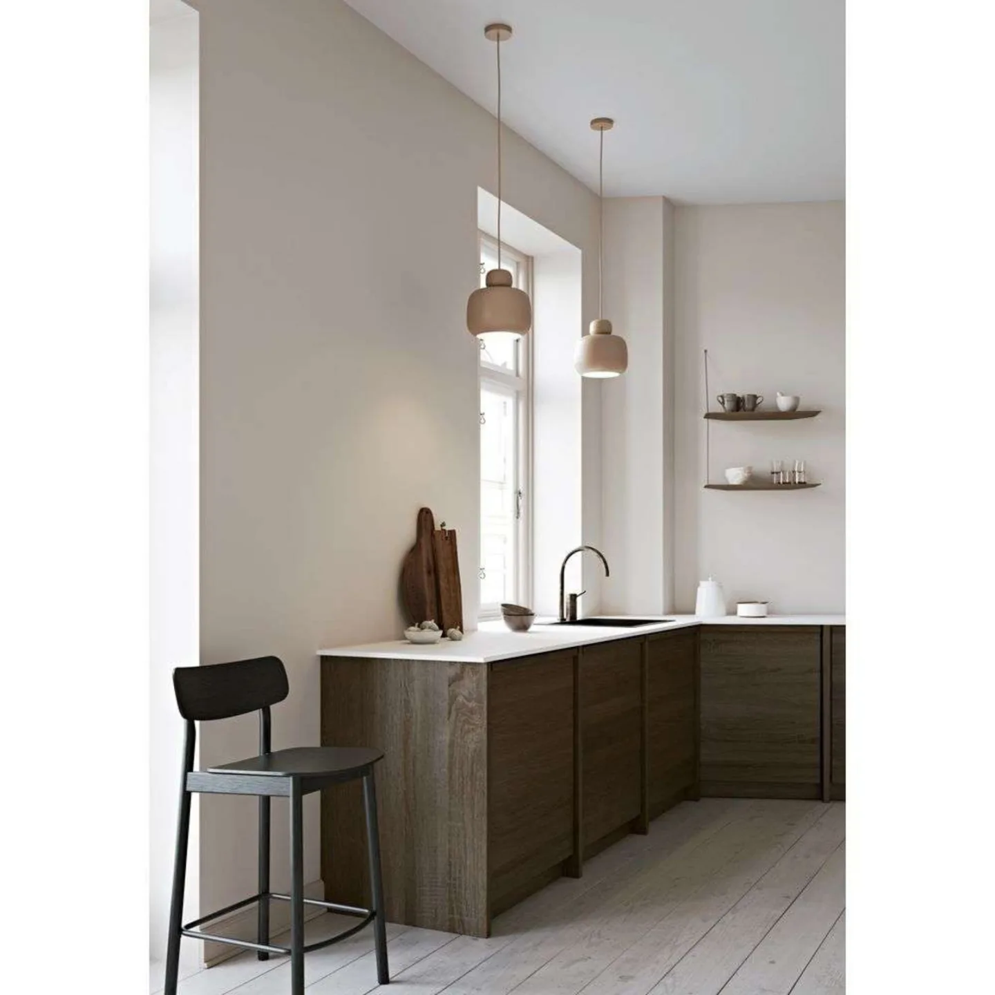 Woud Stone Pendelleuchte large White