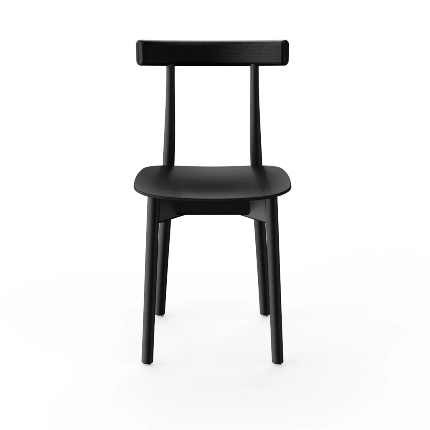 NINE - Skinny Wooden Chair Black stained ash RAL 9005 - Matstolar - John Tree - Svart - Trä