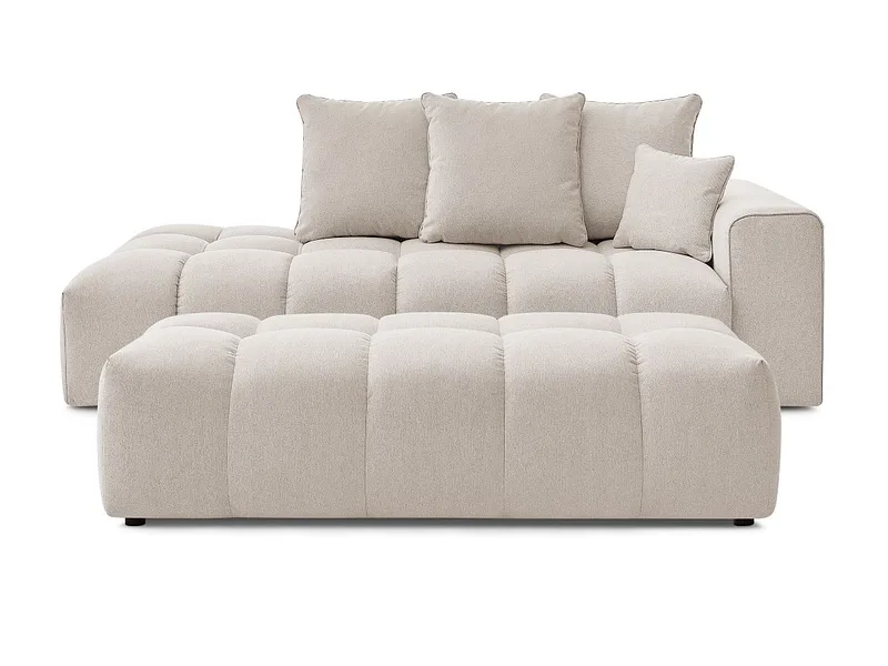 3er Sofa mit Hocker BOBOCHIC MONT-BLANC Stoff chiniert beige