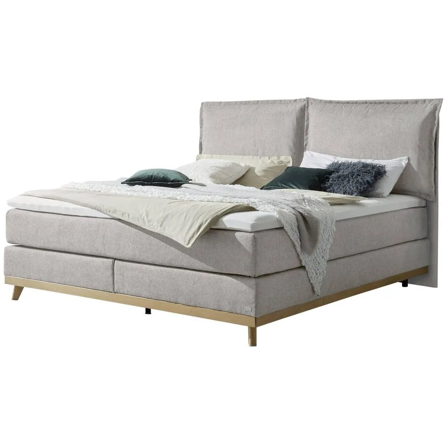Hasena Boxspringbett Imelda light grey Stoff 140 x 200 cm