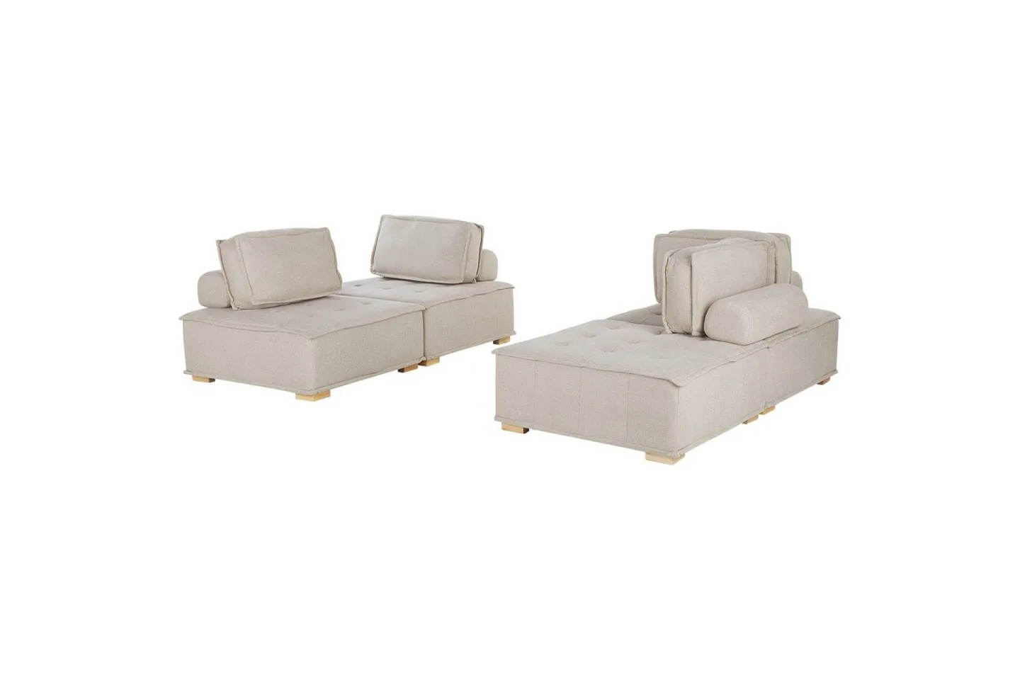 Modulsoffa Tibro Beige/ljust trä - Beige/ljust trä