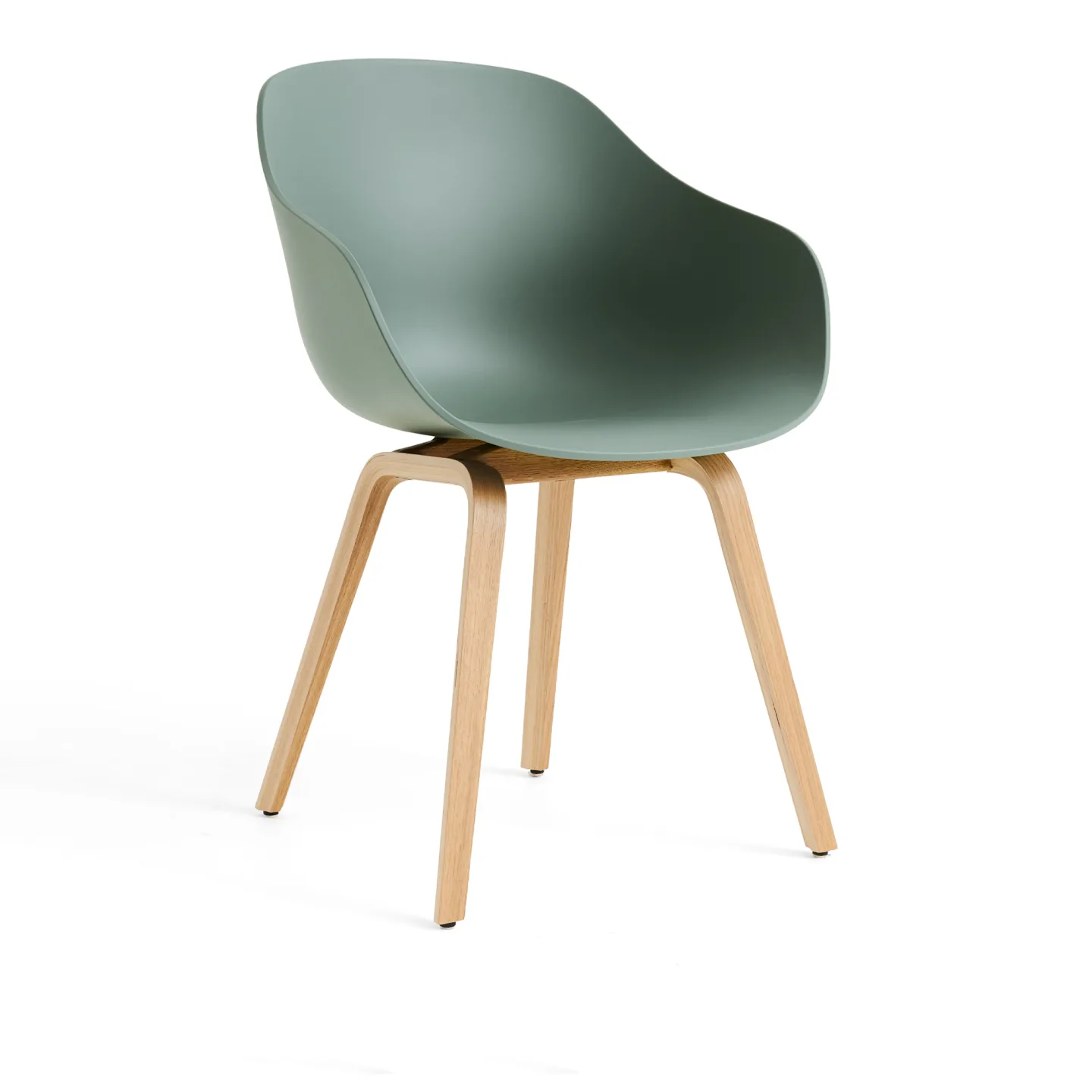 HAY - AAC222 Chair WB Lacq Oak Base Fall Green 2.0 Shell - Matstolar - Hee Welling - Grön - Trä/Plast