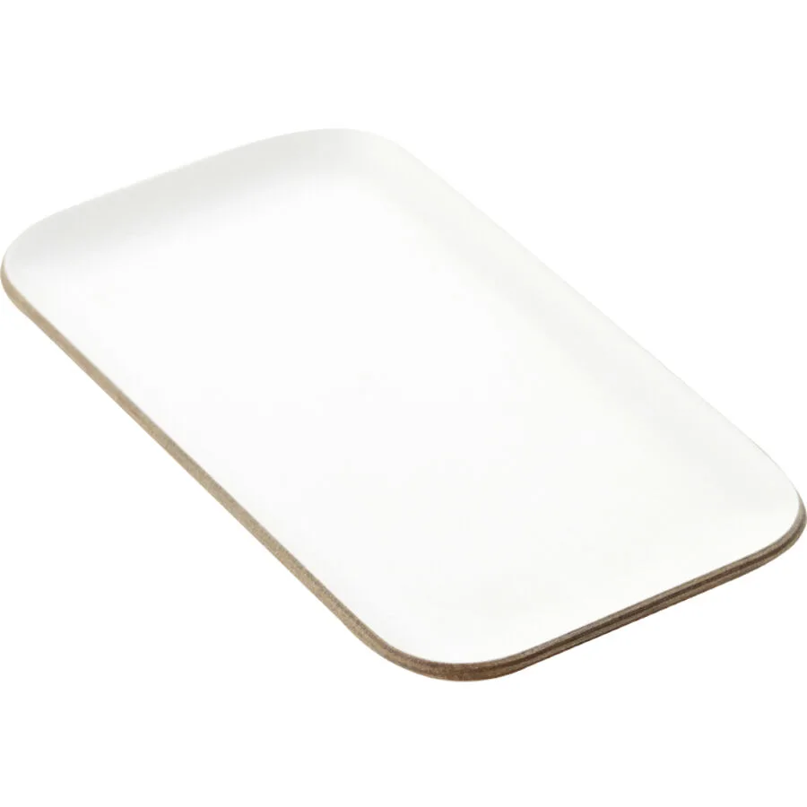 Tablett Living Weiss Bambus 12.5 cm 22.5 cm