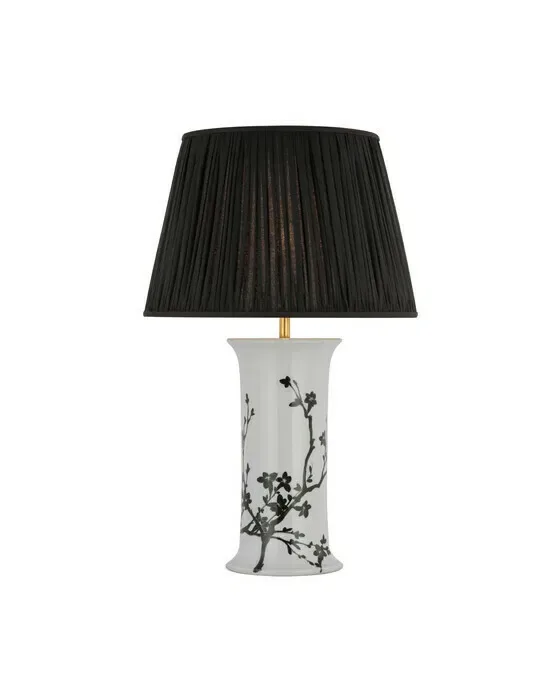 Mallory Table Lamp Black Twiggy/Black Linen Pleat