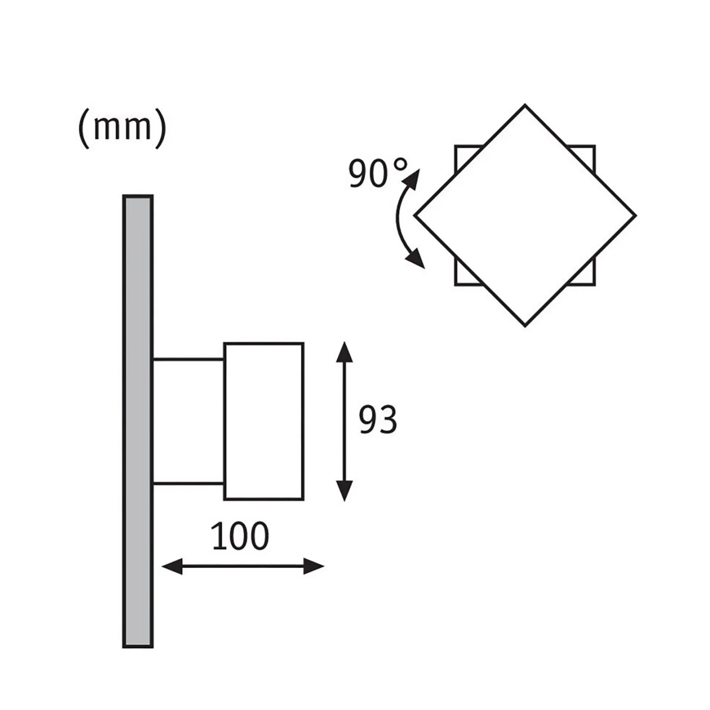 Cybo Außenwandleuchte 10x10 Weiß - Paulmann - Modern - Metall - Eckig