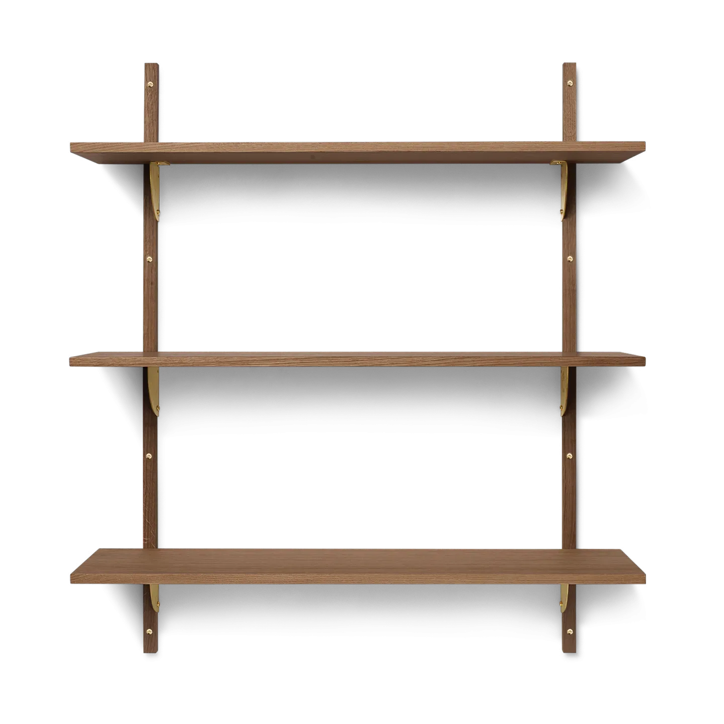 Ferm Living Sector Wandregal triple wide Smoked Oak, brass