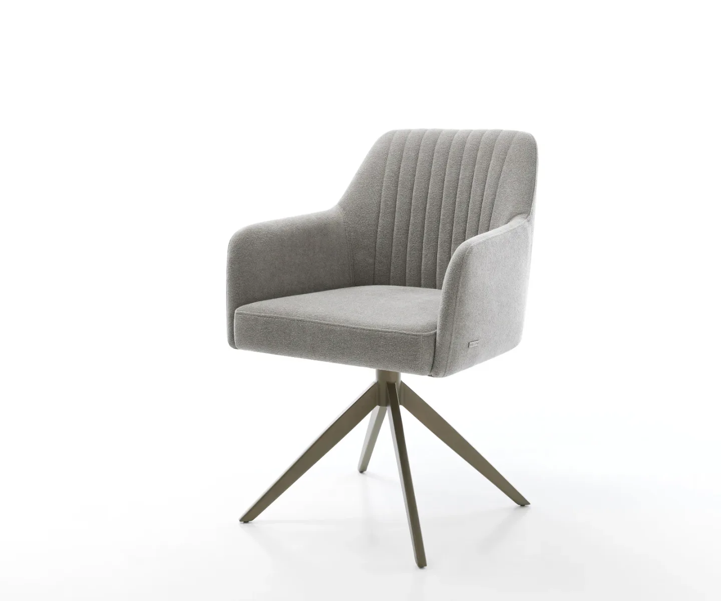 Drehstuhl Greg-Flex Strukturstoff Soft Grau Kreuzgestell breit Effektfinish Titan 360° drehbar Wippfunktion Taschenfederkern