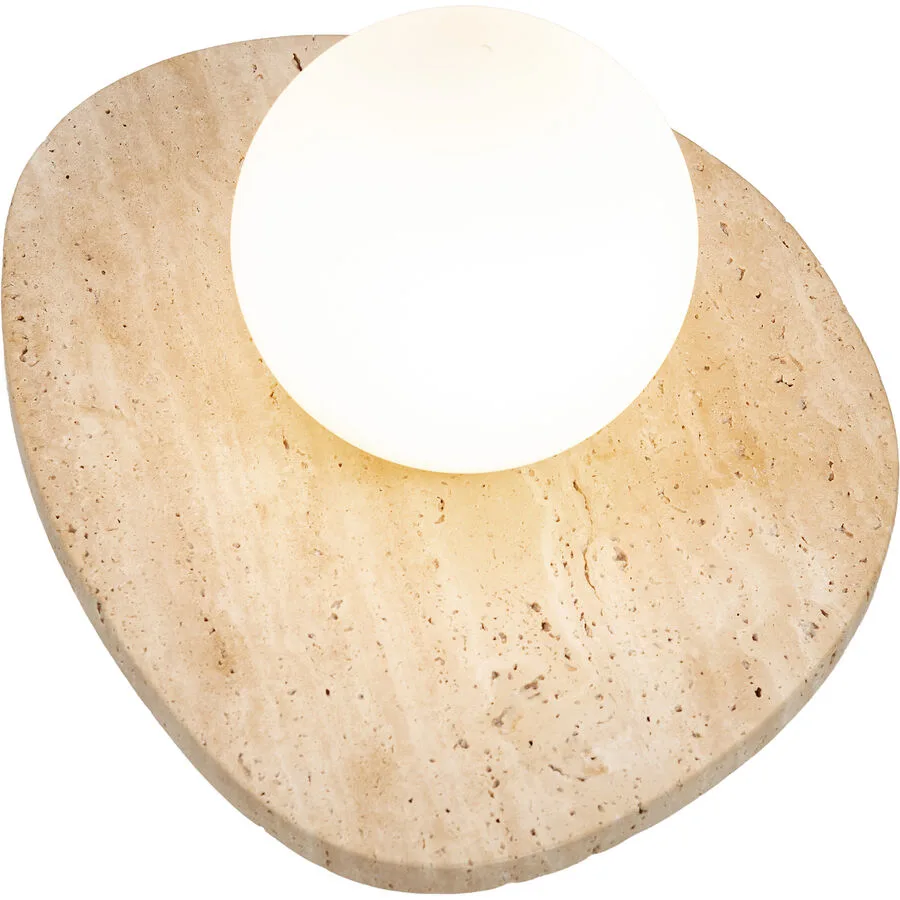 Wandlampe Cara Weiss/Beige Glas/Stein 30 cm 15 cm - Farbe: natur/weiss