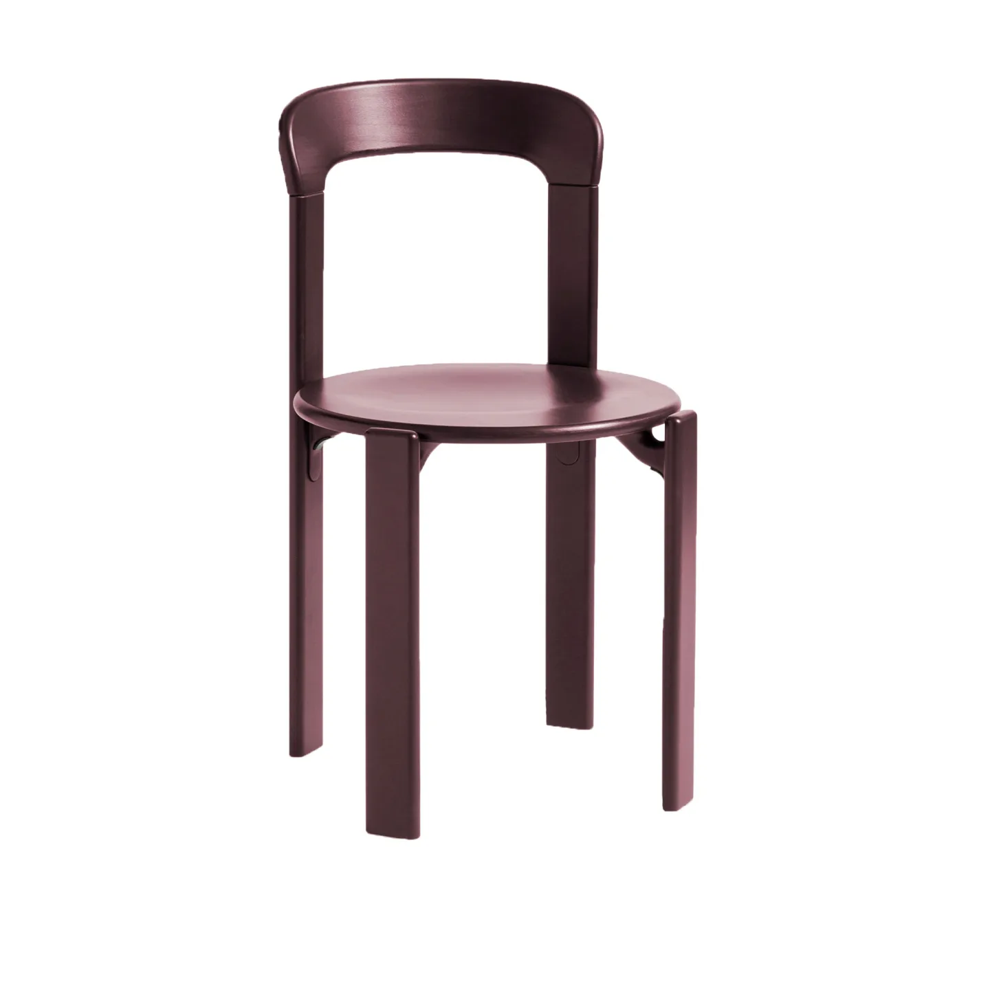 HAY - Rey Chair REY22, Grape red water-based lacquered beech - Matstolar - Bruno Rey - Röd - Trä