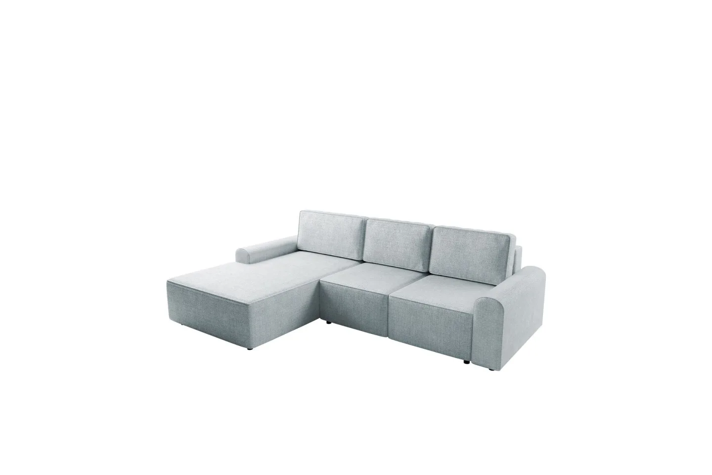 Bella Bäddsoffa med Divan 3-sits i Plysch - Grå