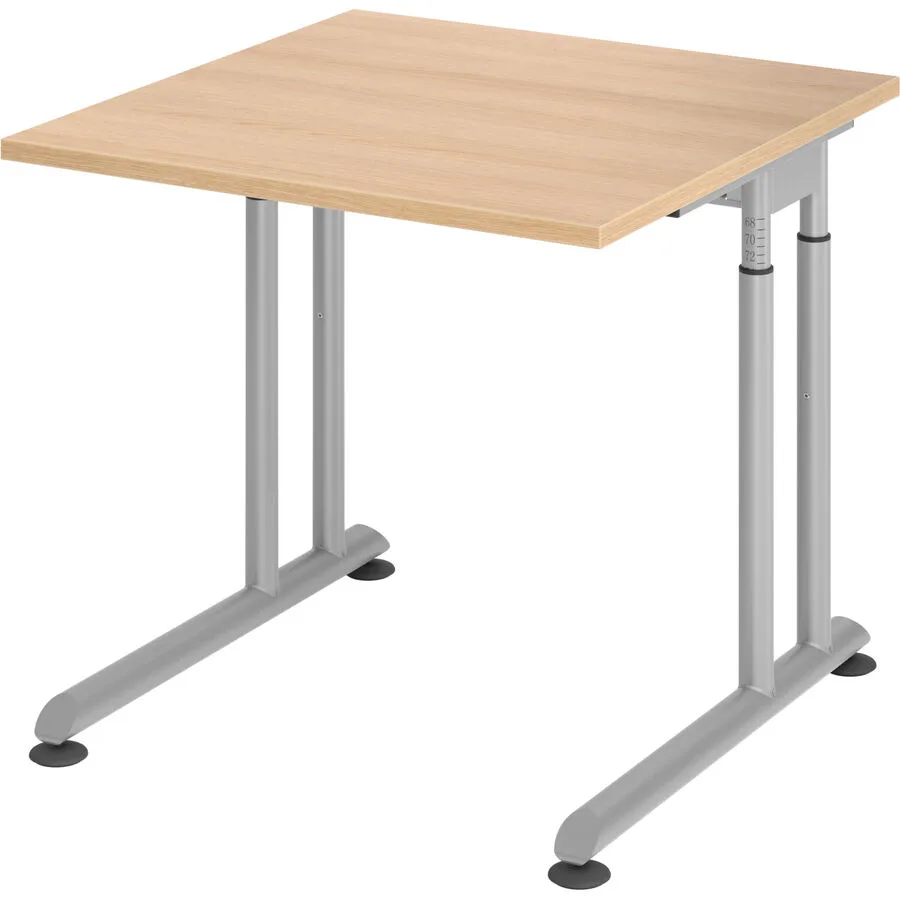 Schreibtisch Office eiche Holzwerkstoff Höhenverstellbar B 80 T 80 cm