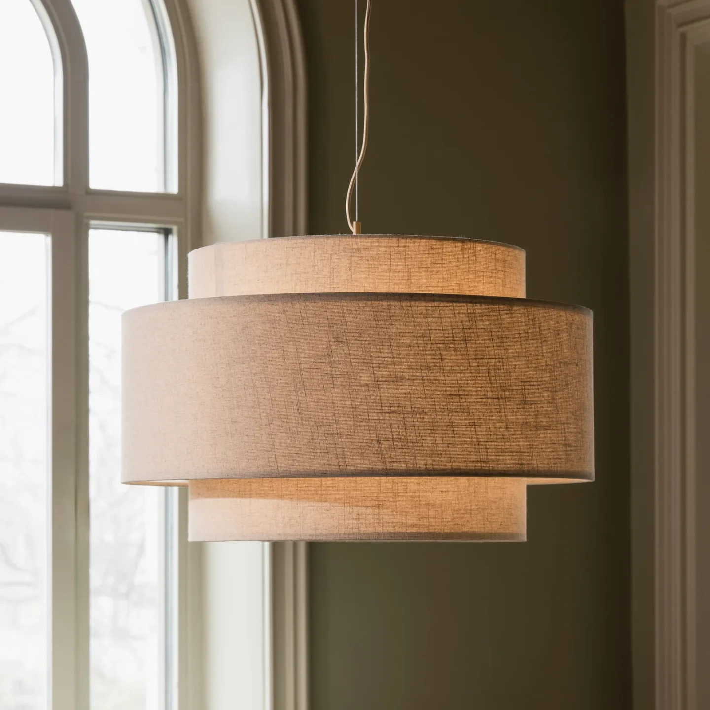 Noah Bouclé Hängeleuchte Ø 70 cm beige Textil - Globen Lighting - Wohnzimmer - Skandinavisch - Stoff / Textil - Einflammig