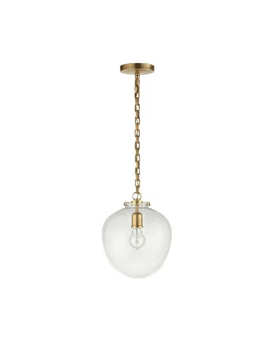 Katie Acorn Pendant Antique Brass/Clear
