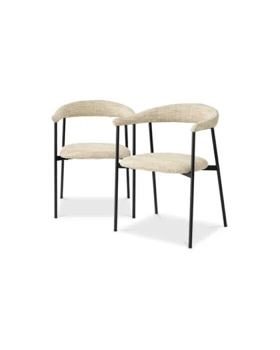 Julio Dining Chair Bouclé Sonata Cream 2-set