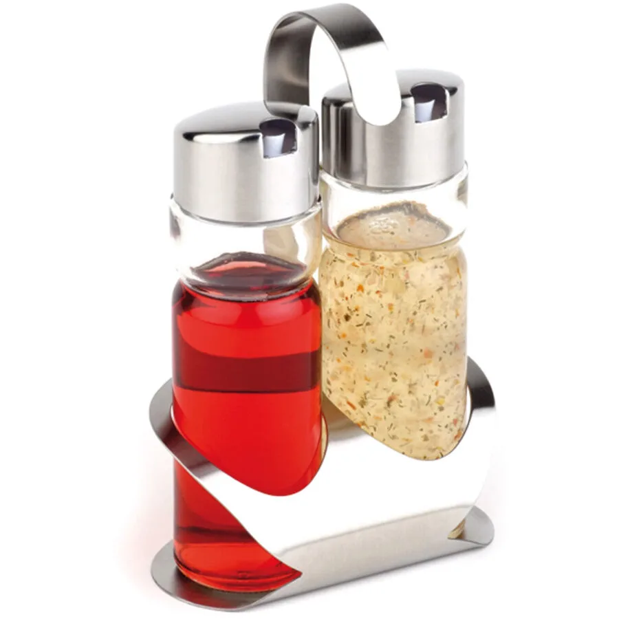 Öl- und Essigspender Aps transparent Edelstahl/Glas Set