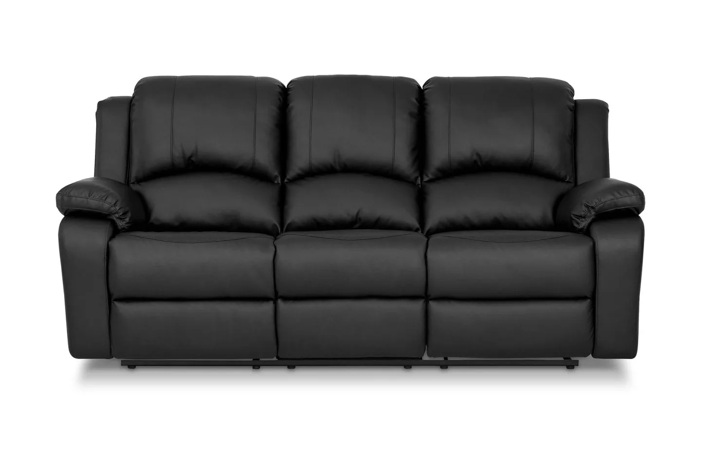 Norbo Skön Reclinersoffa 3 sits Konstläder - Fällbar soffa - Biosoffa - Svart