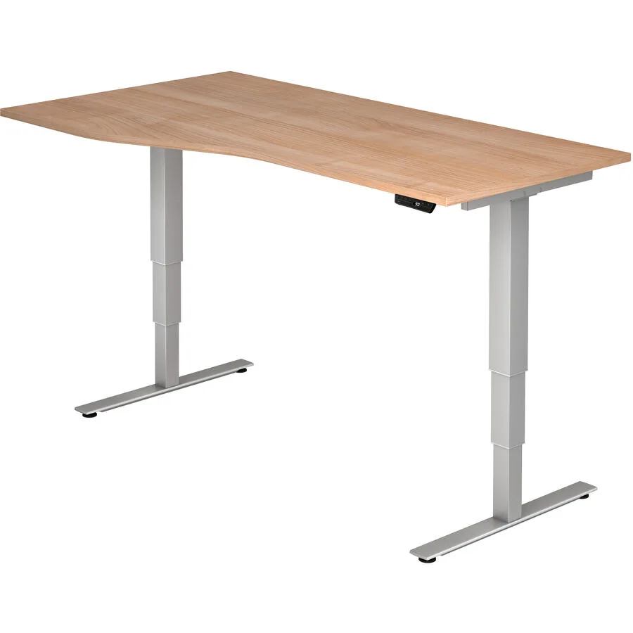 Schreibtisch Office nussbaum Holzwerkstoff Höhenverstellbar B 180 T 100 cm