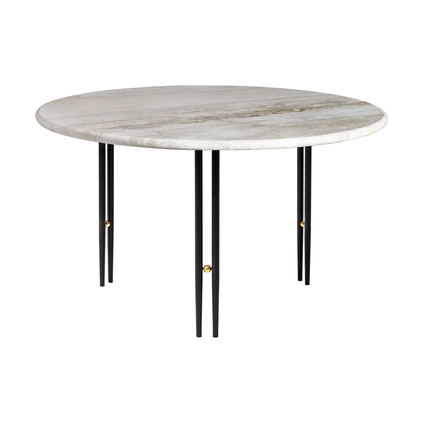 GUBI IOI soffbord Rippled beige-svart stativ Ø70 cm