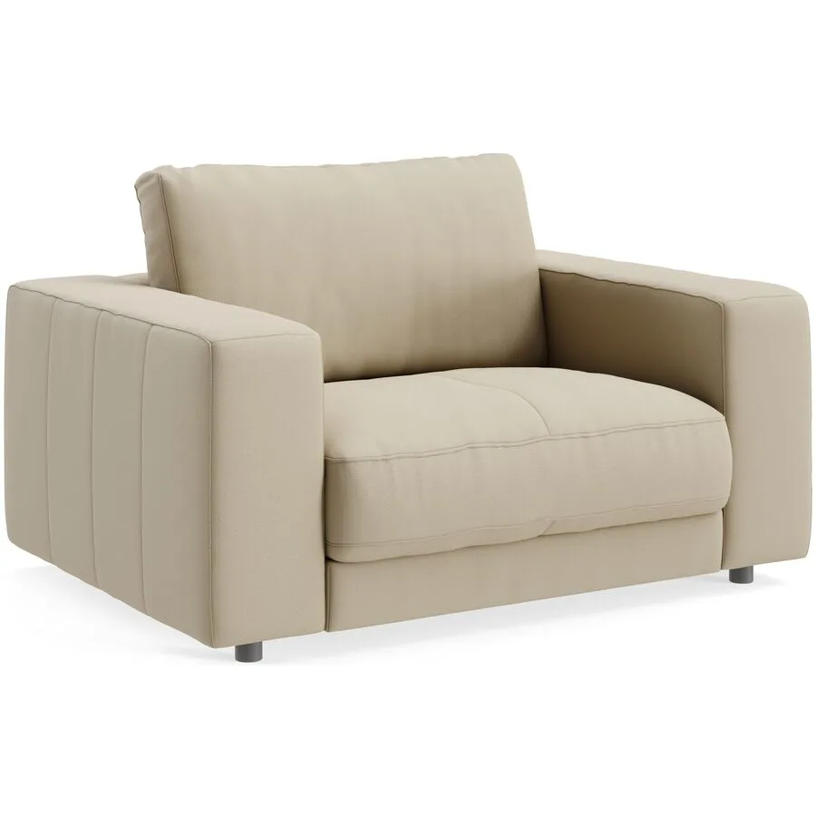 Sessel Ava pearl Bezug: pigmentiertes Leder B 140 T 107 H 86 cm - Möbel Konfigurator: Traummöbel individuell zusammenstellen