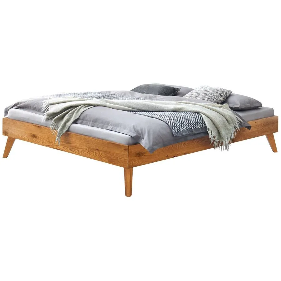 Hasena Bett Ivana Braun Holz 200 x 200 cm - Farbe: Wildeiche