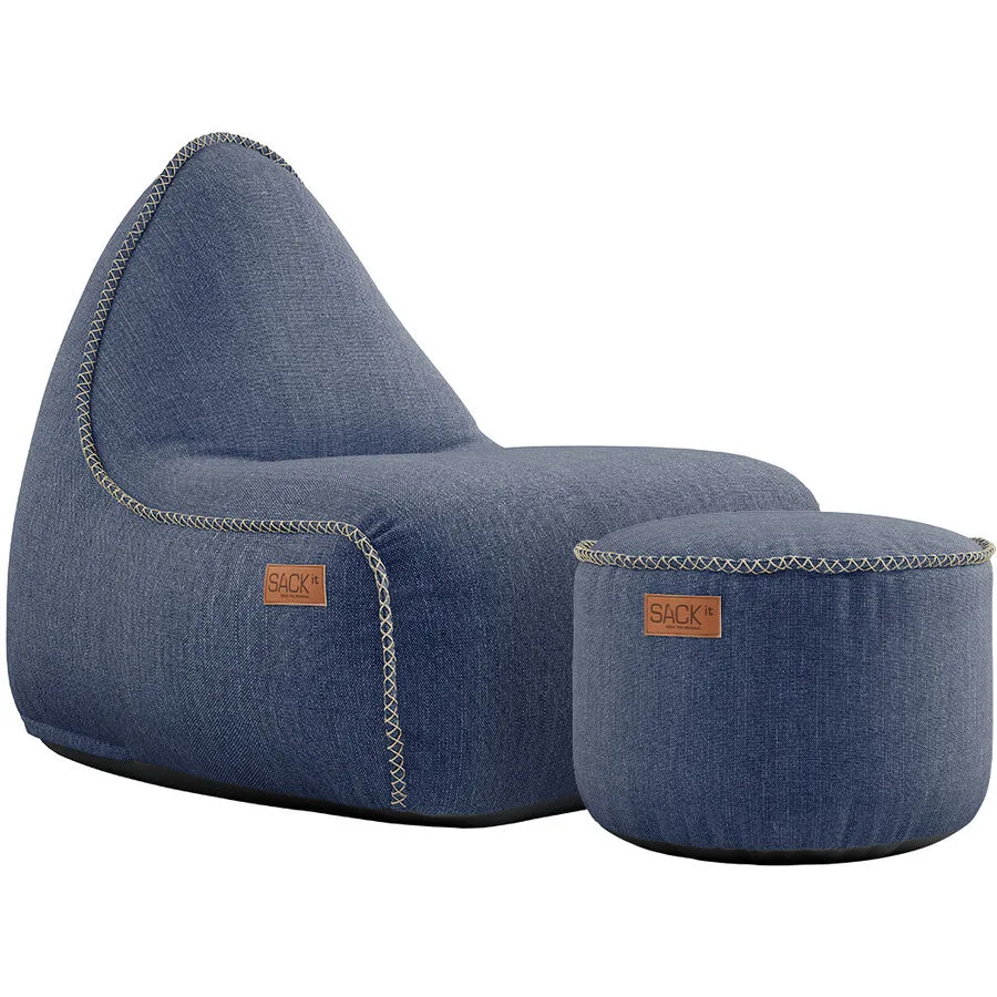 SACKit Sitzsack Cobana indigo Bezug: 100% Olefin Fasermischung / Füllung: EPS Kugeln T 96 cm Wasserabweisend
