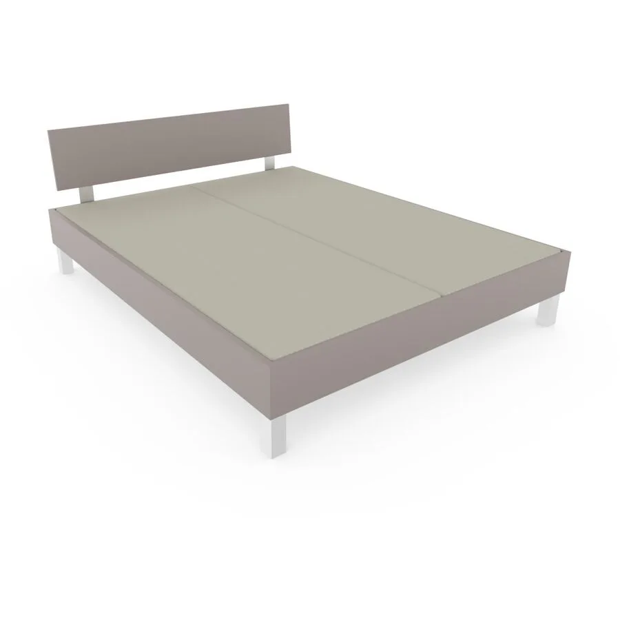 Bett Window taupe Holzwerkstoff 140 x 200 cm