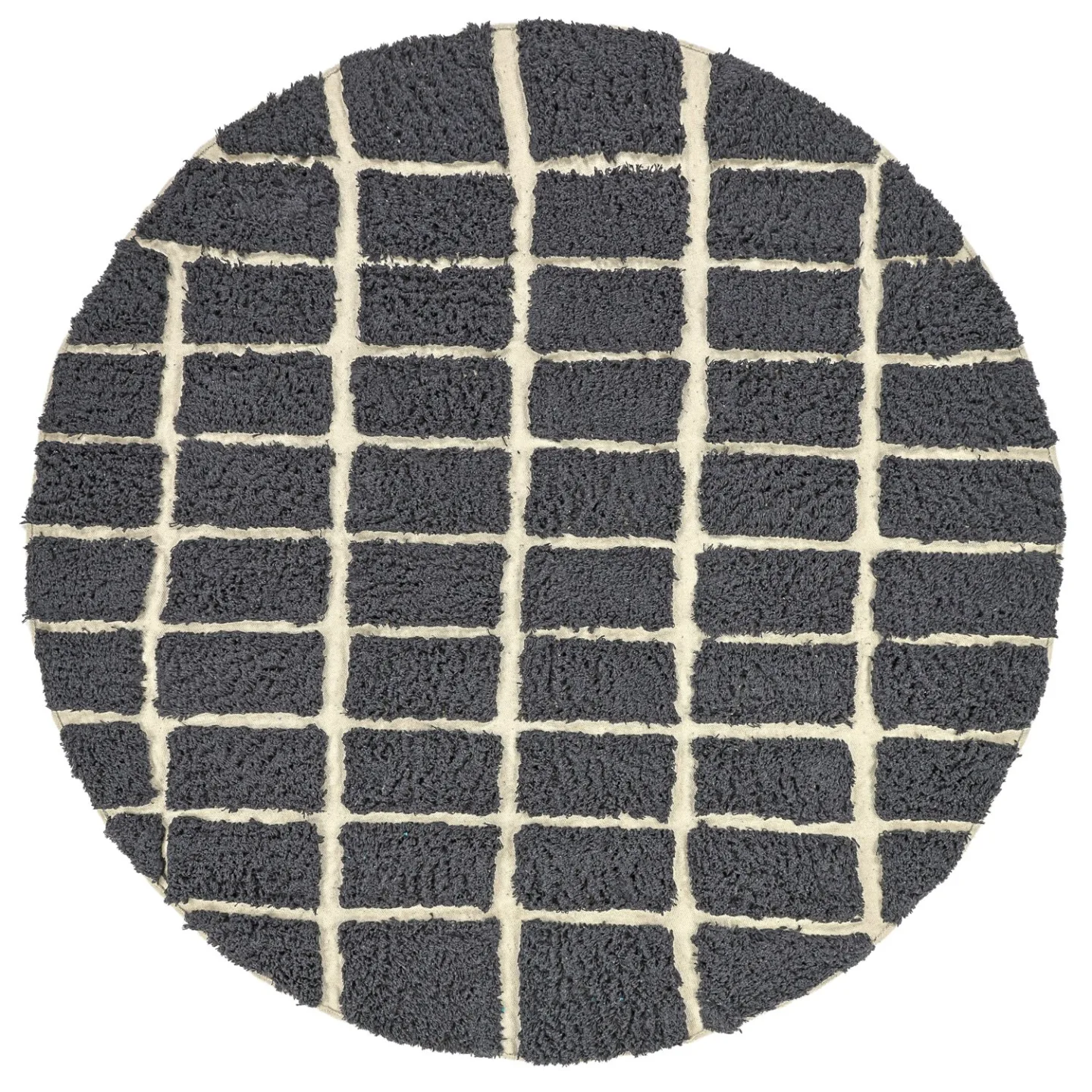 Rundt teppe - Zola Natural Cotton Shaggy (mørkegrå) (Størrelse: Ø 240 cm)