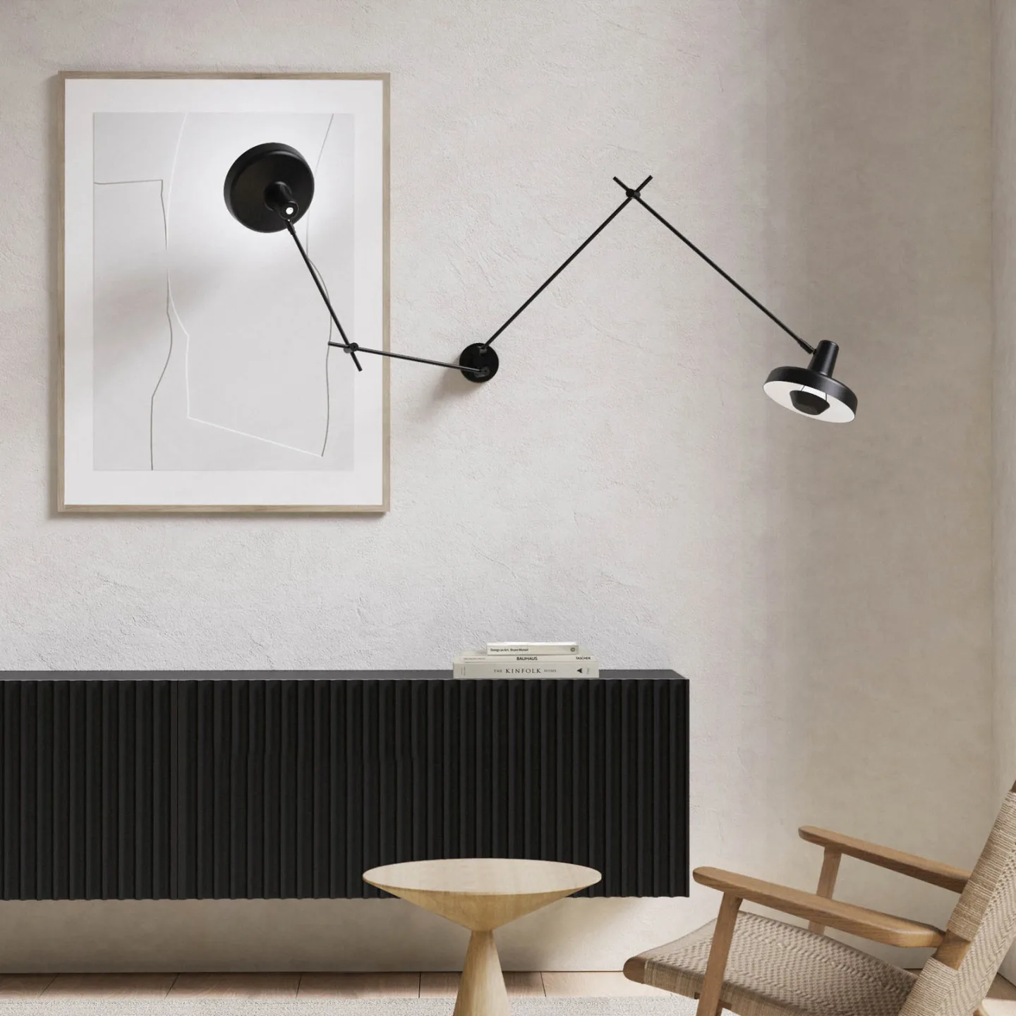 Arigato Wandleuchte Double Long Short Black - Grupa - Arbeitszimmer / Büro - Metall - Rund