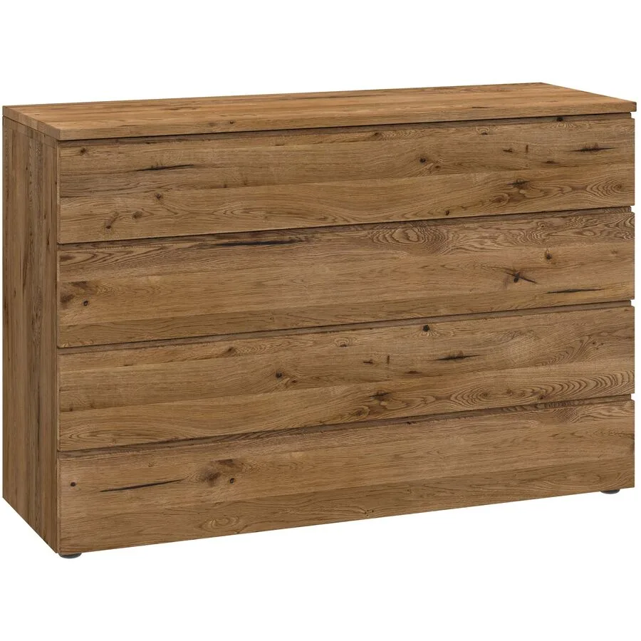 Kommode Holz Werk Natur Sumpfeiche Massivholz B 120 H 80 cm
