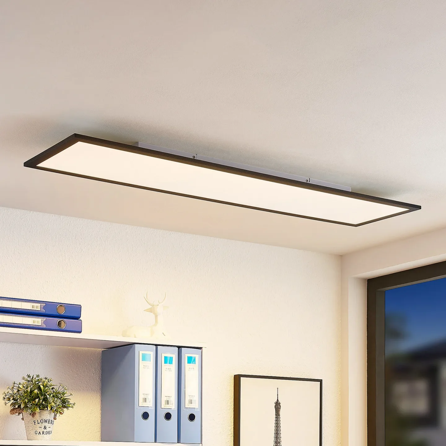 Nelios Deckenleuchte LED 2700-6500k 120x30 Black - Lindby - Küche - Modern - Kunststoff - Eckig
