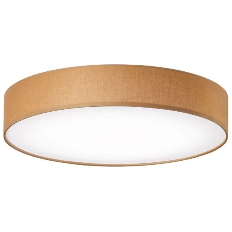Deckenlampe Noad Braun Metall/Stoff 60 cm 10 cm - Material: Metall/ Stoff - LED - Lichtfarbe: Warmweiss - LED Energiesparlampen