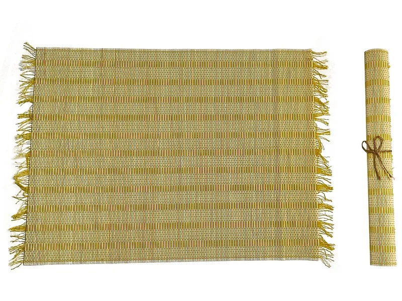 Tischset OLASY Massives Holz gelb