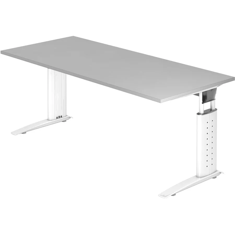 Schreibtisch Office weiss/grau Holzwerkstoff B 180 T 80 cm