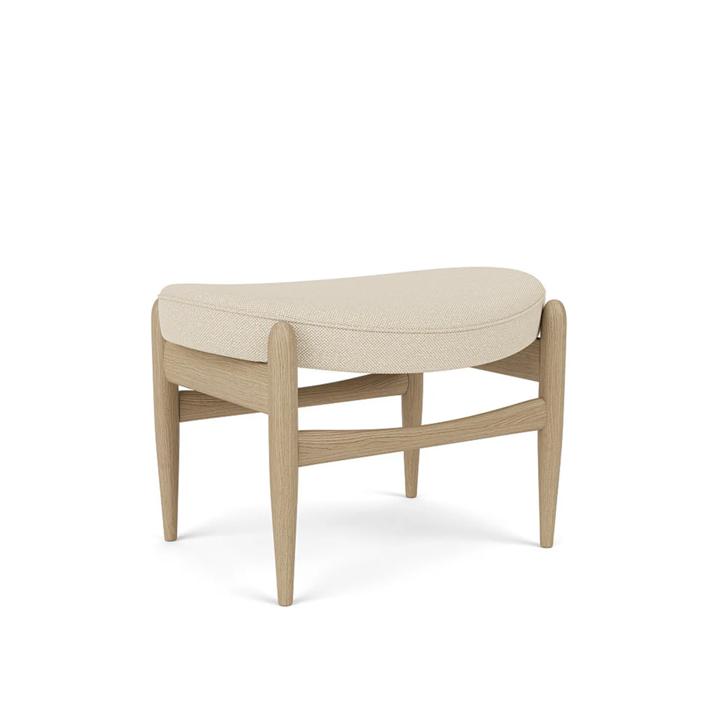 Audo Copenhagen - Elizabeth Ottoman Natural Oak / Hallingdal 0200 - Fotpallar - Ib Kofod-Larsen - Beige - Trä/Textilmaterial/Skum