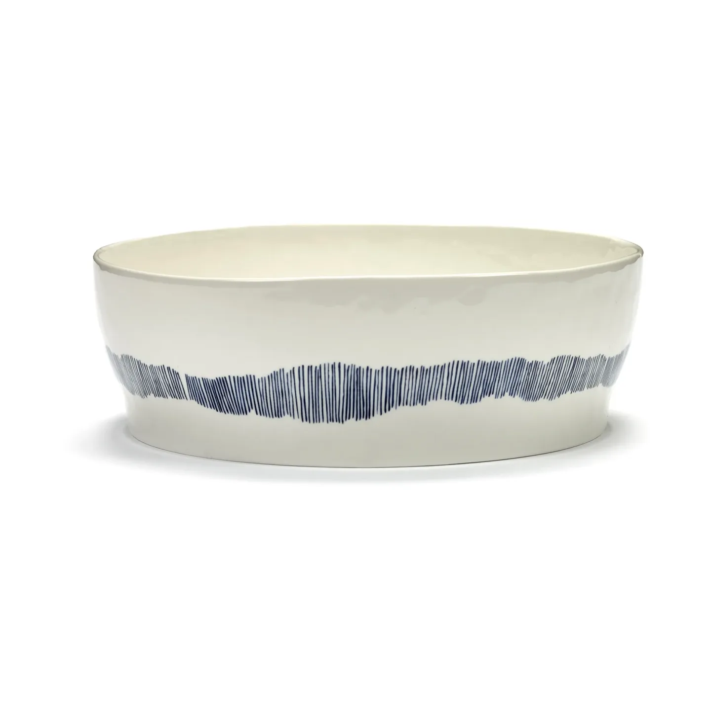 Serax Ottolenghi Feast Salatschale Ø27,5 cm White stripes-blue