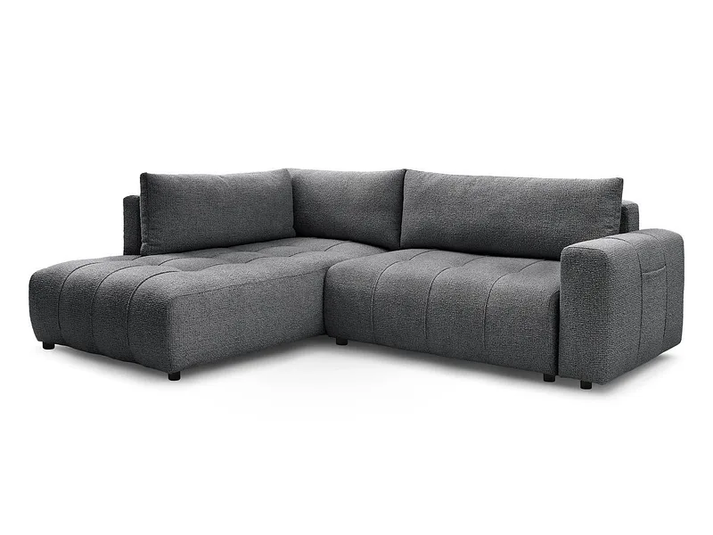 Ecksofa BOBOCHIC ARSENE Stoff chiniert dunkelgrau