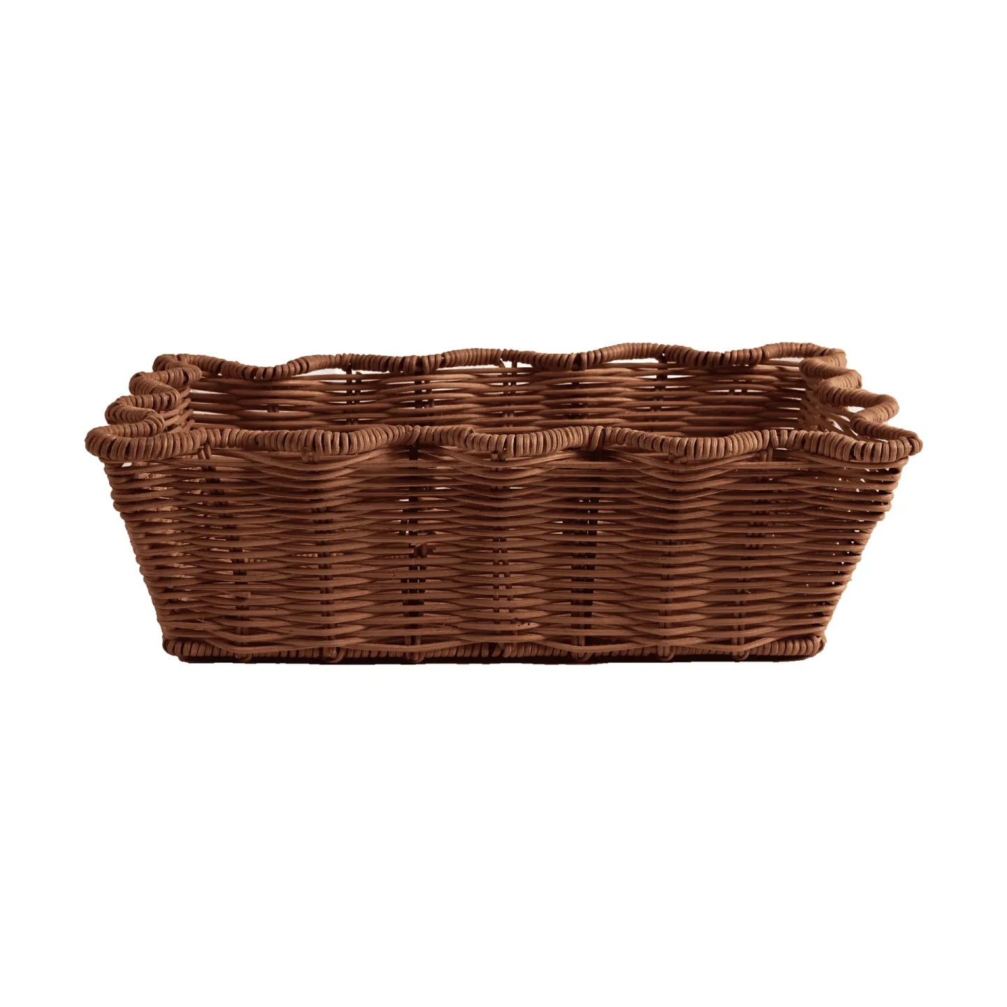 Pick a Poppy Scallop Rattan Korb Dunkelbraun, 20x30 cm