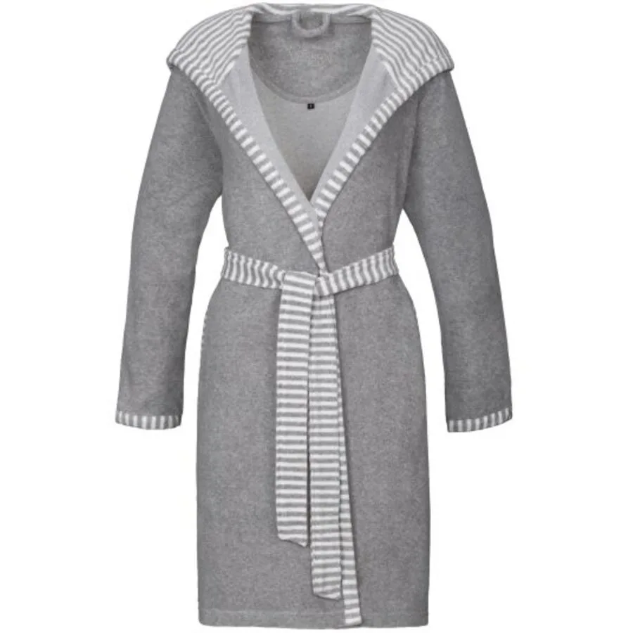 Vossen Bademantel Juno M grau meliert 80% Baumwolle 20% Polyester M