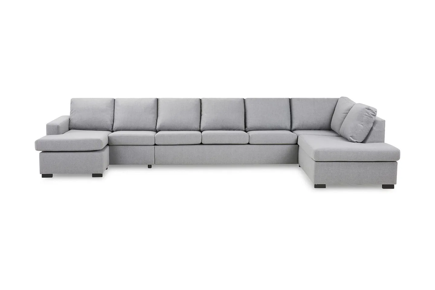 Crazy 6-sits Högervänd U-formad XX-Large Soffa med Divan och Schäslong i Tyg - Grå