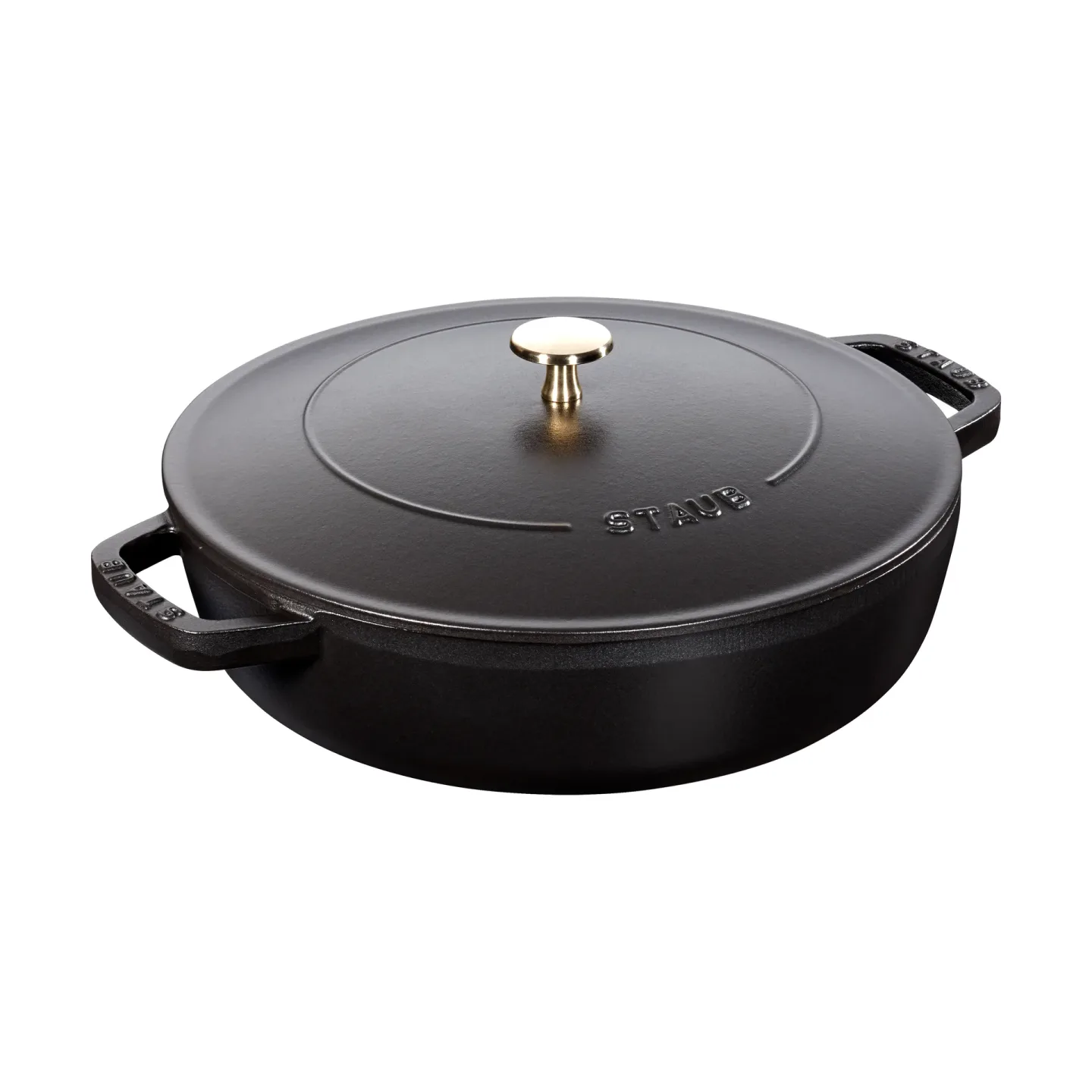 STAUB Staub Chistera tiefe Schmorpfanne Gusseisen Ø24 cm Schwarz