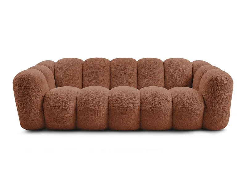 3er Sofa BOBOCHIC HIPPOLYTE Boucle-Stoff orange