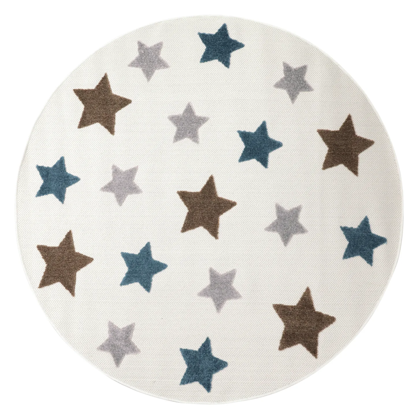 Rundt barneteppe - Stars (krem/multi) (Størrelse: Ø 160 cm)