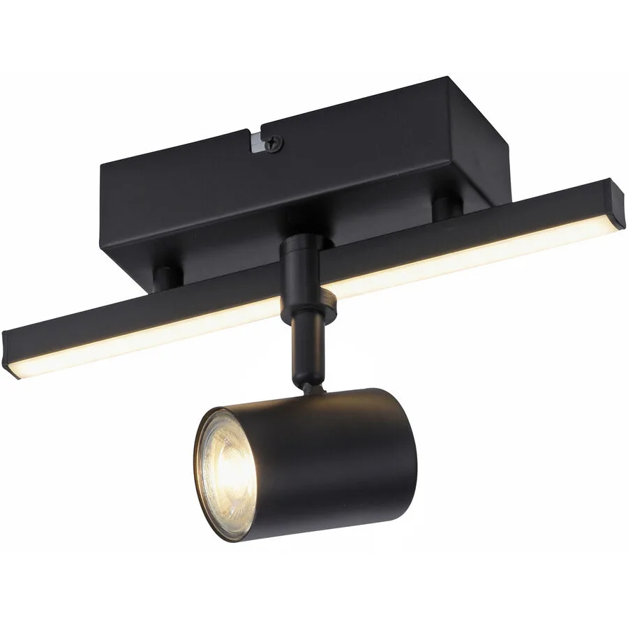 Wandlampe Q-Mia Grau Aluminium 12.5 cm 12.5 cm - Farbe: Stahl - LED - Lichtfarbe: Warmweiss - LED Energiesparlampen