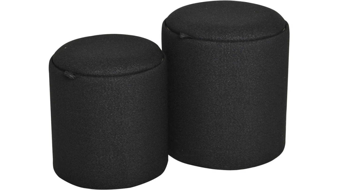 Velmira Puff 2 delar 39 cm Rund - Svart