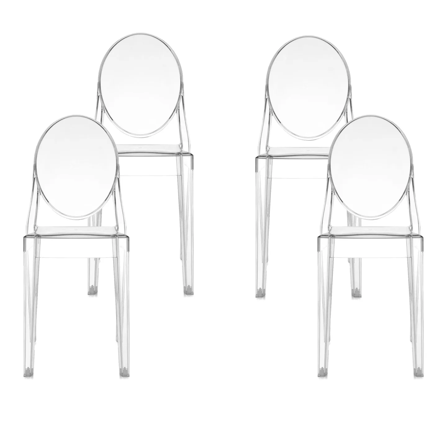 Kartell - Victoria Ghost Chair 4-pack - Matstolar - Philippe Starck - Transparent - Plast