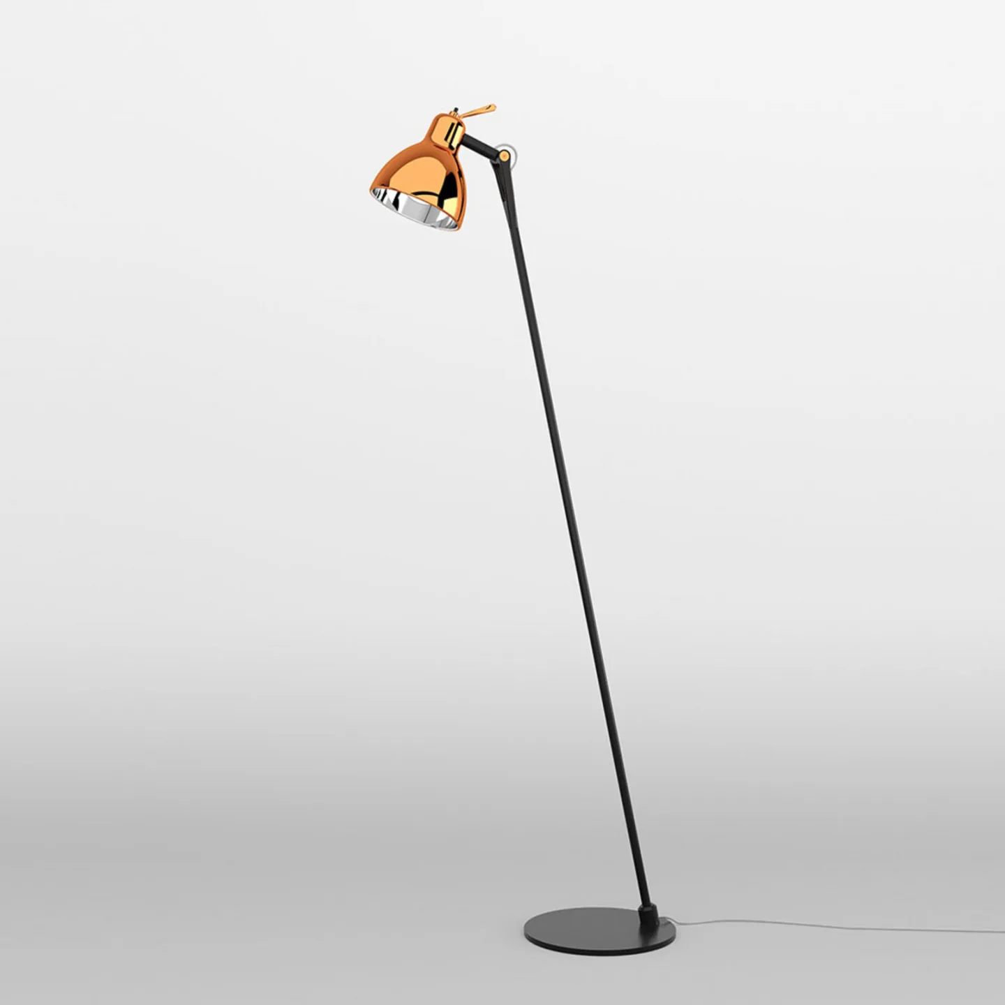 Luxy Glam F0 Stehlampe, schwarz/kupfer, klar - Rotaliana Luxy F0 Glam - Wohnzimmer - Design - Metall - Einflammig