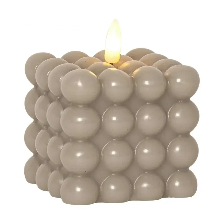 Star Trading Flamme Dot blockljus Ø7,5x9,5 cm Beige