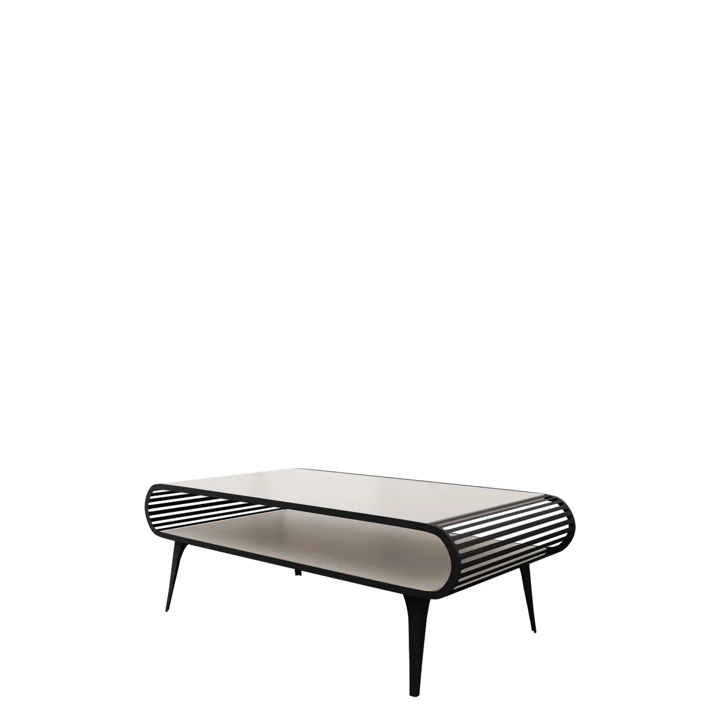 Salvaris Soffbord 120 cm - Svart med beige bordsskiva