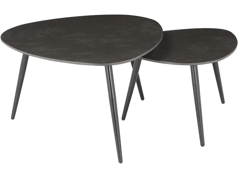 Set für Couchtische CERAMICA 77x87x46cm schwarz