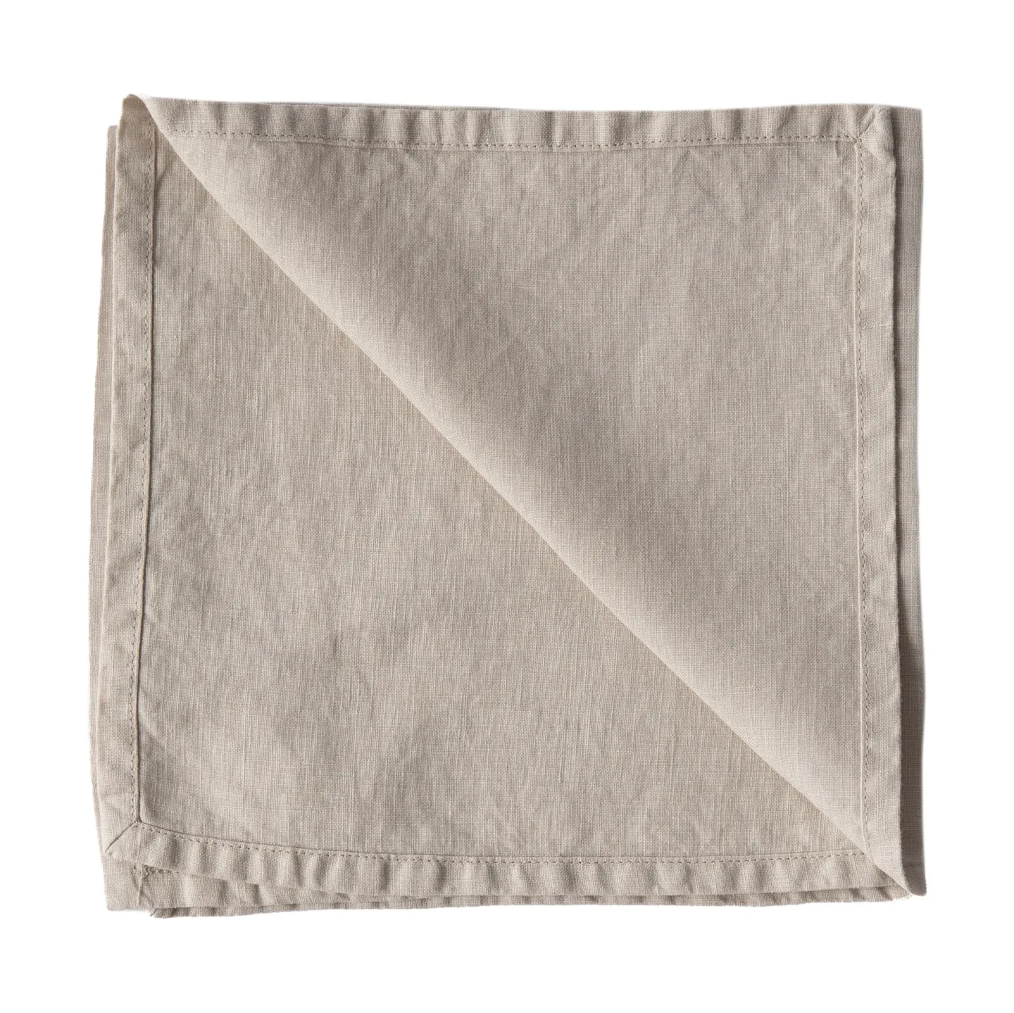 Tell Me More Washed linen Serviette Warm grey